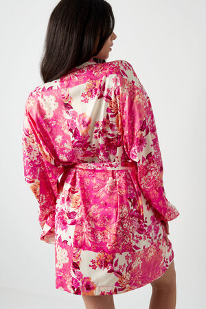 Kurzer Kimono mit rosa Blumen – mehrfarbig h5 Bild6